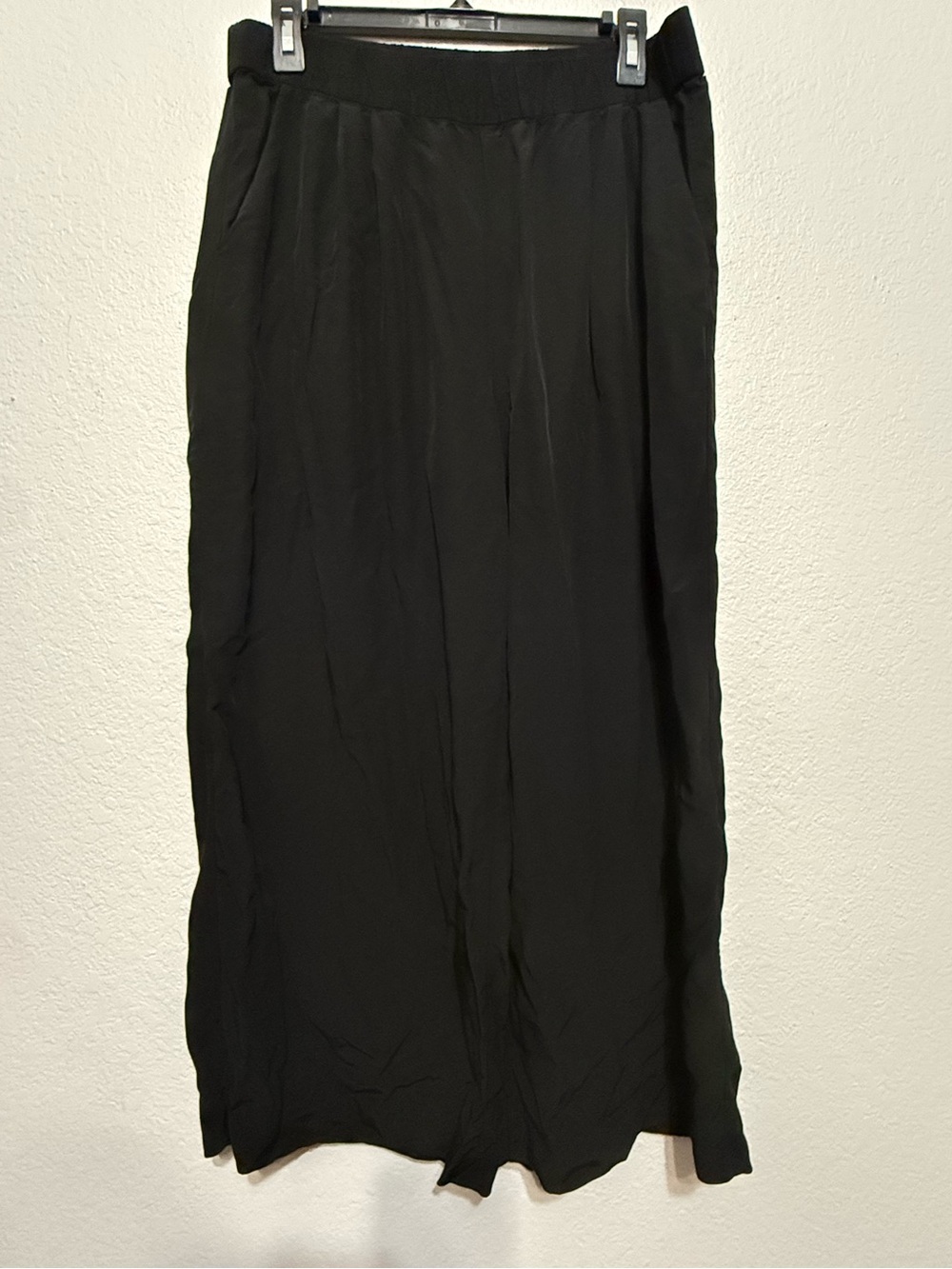 & Other Stories Black Wide Leg Pants with Elastic Waist